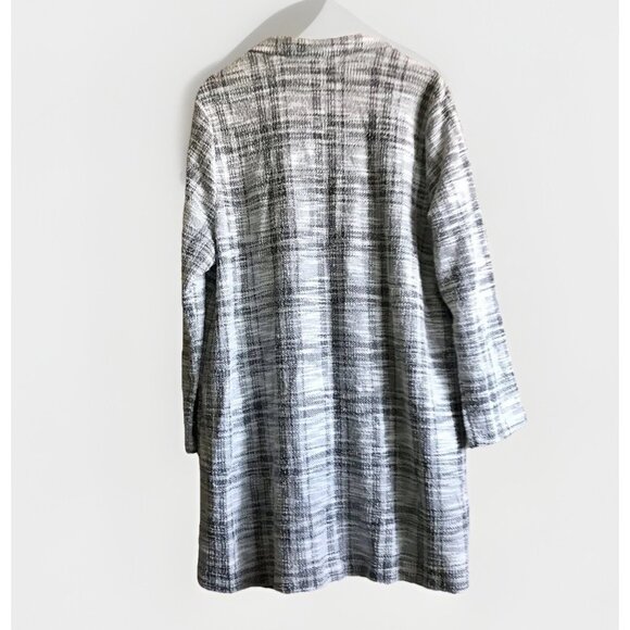 Womans Mellowday Size 2X White Black Open Front Cardigan Coat - Picture 2 of 8